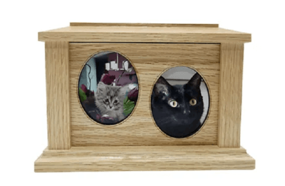 Large Oak Two Forever Picture Pet Urn