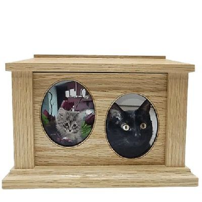 Large Oak Two Forever Picture Pet Urn