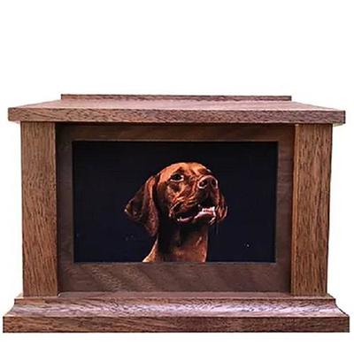 Large Walnut Lasting Love Picture Pet Urn