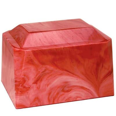 Lava Red Cultured Marble Cremation Urn