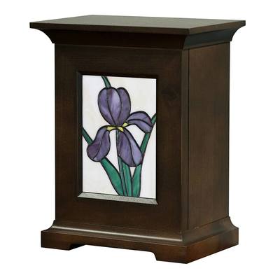 Lavender Iris Stained Glass Keepsake Urn