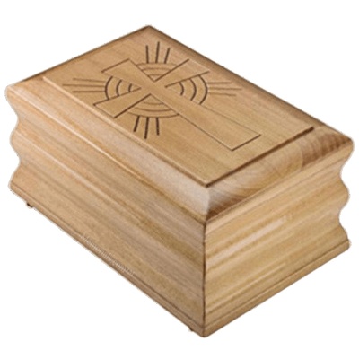 Light Cross Wood Cremation Urn