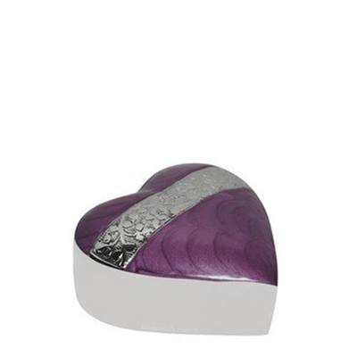 Lilac Metal Heart Keepsake Urn