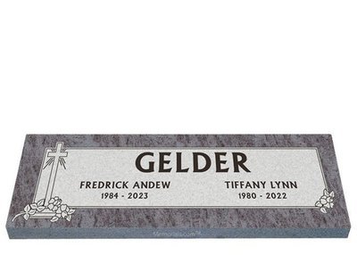 Love For Eternity Companion Granite Headstone 48 x 14