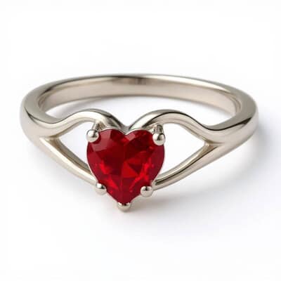 Love Memorial Heart Cremation Diamond Ring