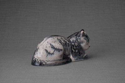 Magical Resting Cat Ceramic Urn