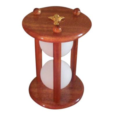 Hourglass Mahogany Pet Urn