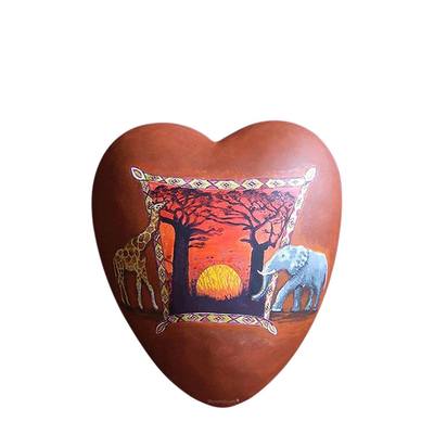Majestic Sunset Heart Ceramic Keepsake Urn