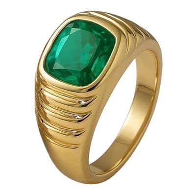 Male Green Cremation Diamond Ring