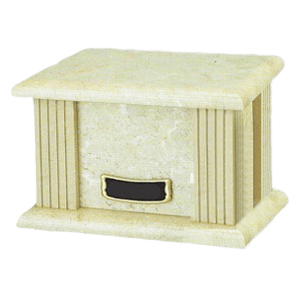 Cream Greek Marble Cremation Urn