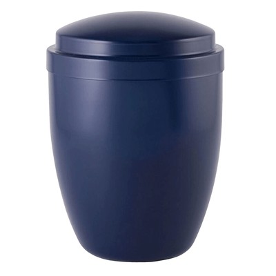 Matte Blue Metal Cremation Urn