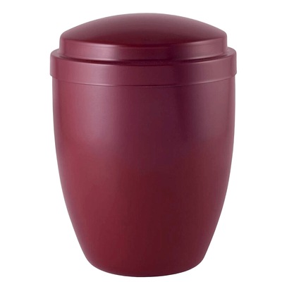 Matte Red Metal Cremation Urn