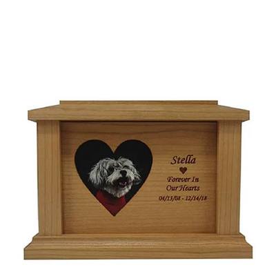 Medium Cherry Heart Picture Pet Urn