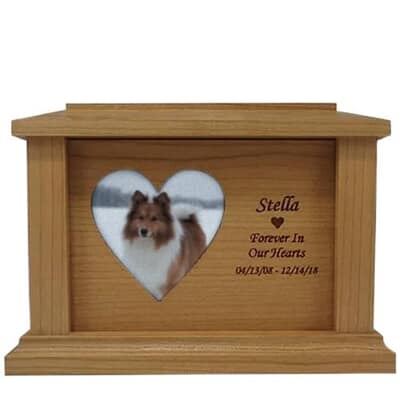 Medium Cherry Heart Picture Pet Urn
