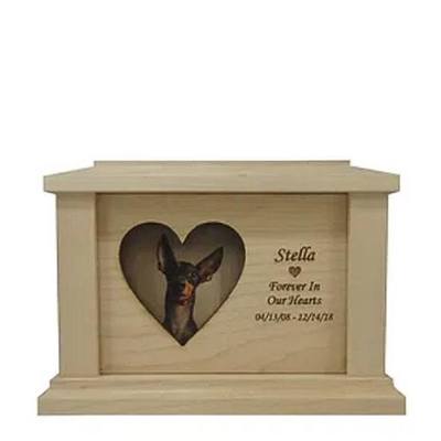 Medium Maple Heart Picture Pet Urn