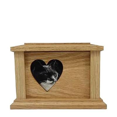 Medium Oak Heart Picture Pet Urn