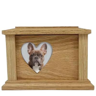 Medium Oak Heart Picture Pet Urn