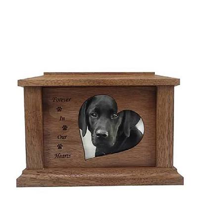 Medium Walnut Tilted Heart Picture Pet Urn