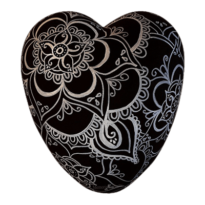 Mehendi Ceramic Heart Urns