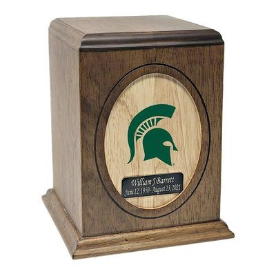 Michigan State Spartans Wooden Urn