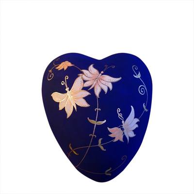 Midnight Butterfly Ceramic Keepsake Heart Urn