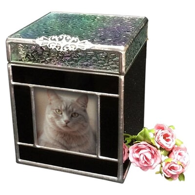 Midnight Glass Large Photo Pet Urn