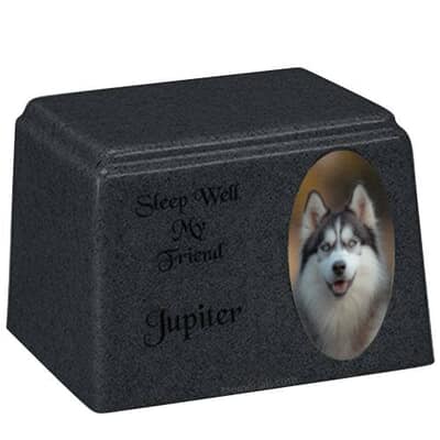 Midnight Oval Cultured Pet Photo Urn