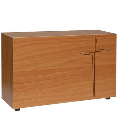 Modern Cross Wooden Urn