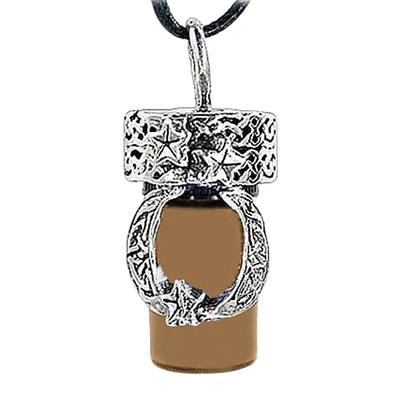 Moon Brown Cremation Urn Necklace