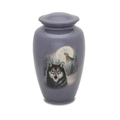 Moonlight Wolf Grey Cremation Urn