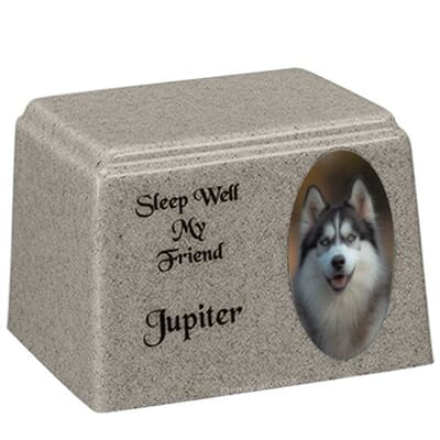 Morning Rain Oval Cultured Pet Photo Urn