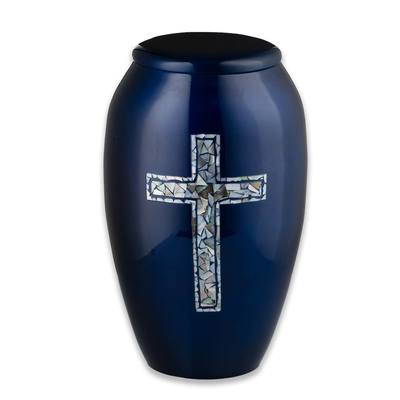 Mother of Pearl Cross Urn