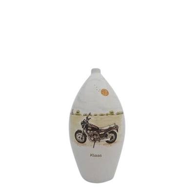 Motorcycle Small Ceramic Cremation Urn