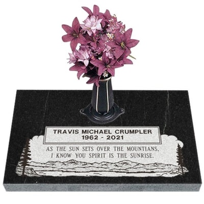 Mountain Scene Granite Grave Markers