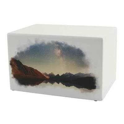 Night Sky Painted Wooden Urn