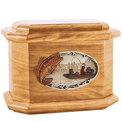 Catch of the Day Oak Octagon Cremation Urn