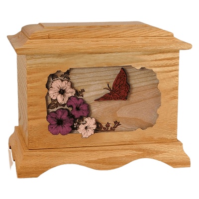 Butterfly Oak Cremation Urn