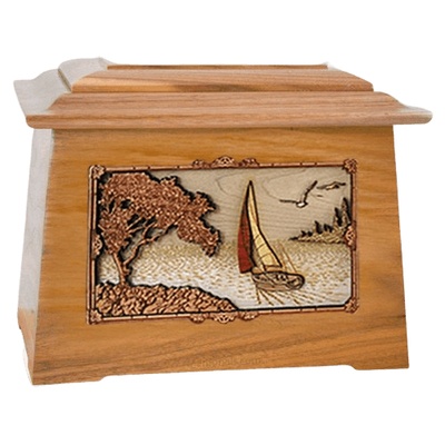 Sailboat Oak Aristocrat Cremation Urn