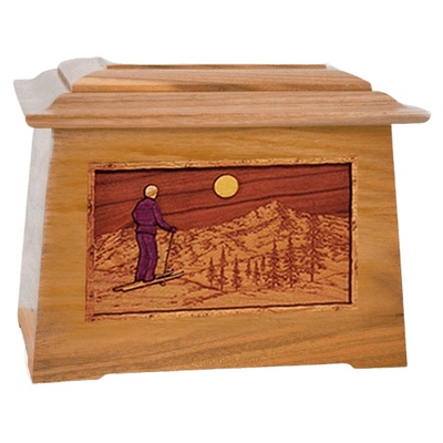 Skiing Oak Aristocrat Cremation Urn