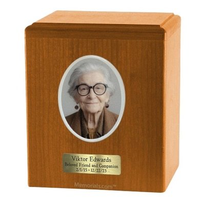 Oak Wooden Photo Urn
