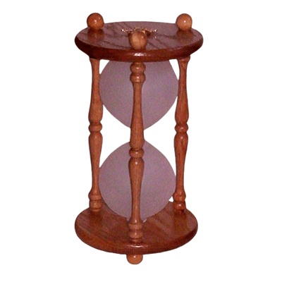Hourglass Pillar Oak Keepsake Urn