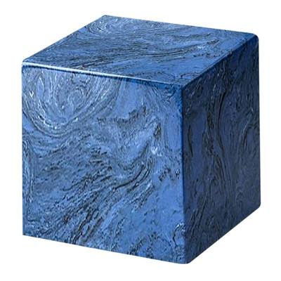 Ocean Blue Cube Keepsake Cremation Urn