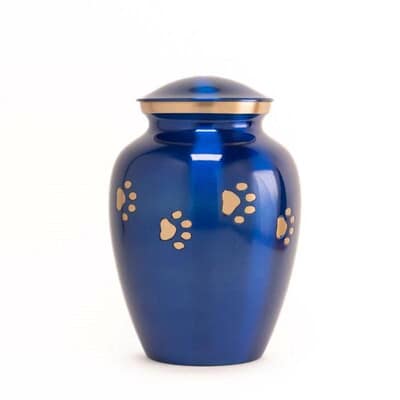 Ocean Blue Metal Pet Urns