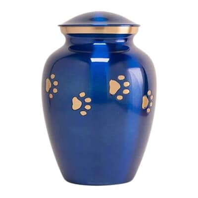 Ocean Blue Metal Pet Urns