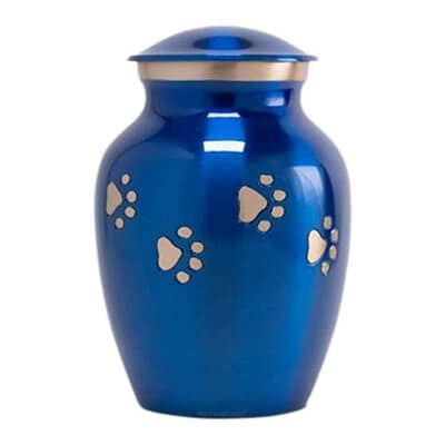 Ocean Blue Small Metal Pet Urn