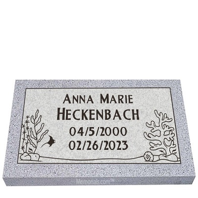 Oceanic Journey Granite Grave Marker 24 x 12