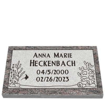 Oceanic Journey Granite Grave Marker 26 x 14