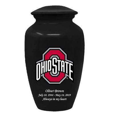 Ohio State University Buckeyes Black Cremation Urn