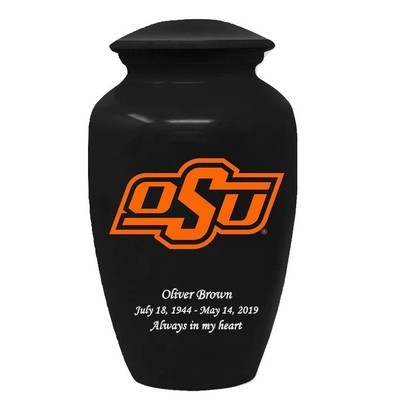 Oklahoma State University Cowboys Black Cremation Urn