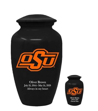 Oklahoma State University Cowboys Black Cremation Urns